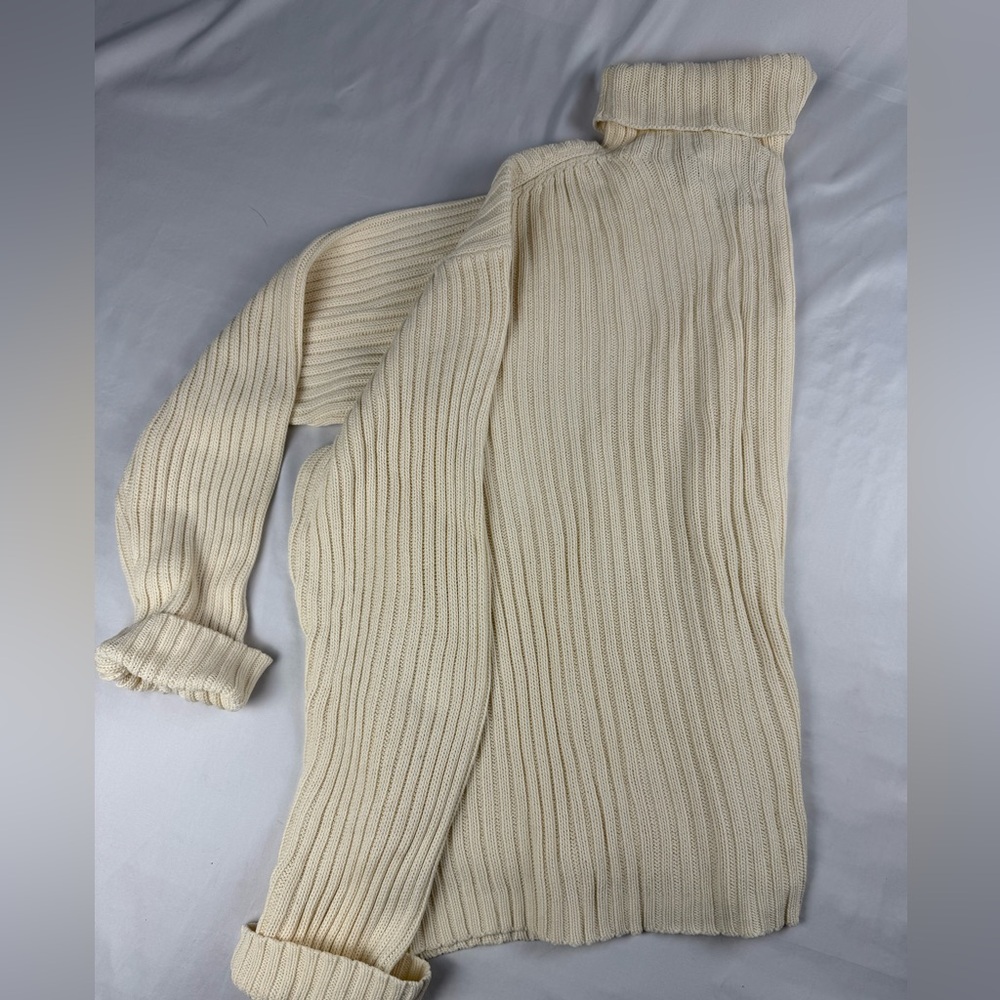 Polo Ralph Lauren Cream Ribbed Men’s Turtleneck Sweater Vintage Rare